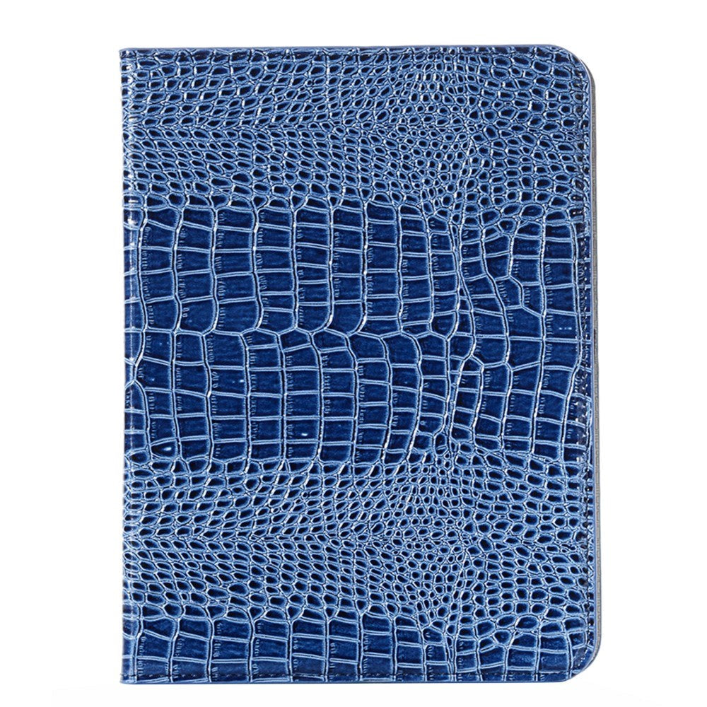 iPad 11" (2025) / iPad 10.9" (2024/2022) Krokodilleskinntekstur Deksel m. Stativfunksjon & Kortholder - Blå