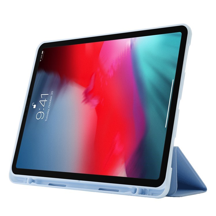 EIDERWOOD iPad Pro 11" (2022 / 2021 / 2020 / 2018) Tri-Fold Kunstskinn Flip Deksel – Lys Blå