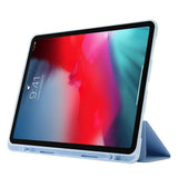 EIDERWOOD iPad Pro 11" (2022 / 2021 / 2020 / 2018) Tri-Fold Kunstskinn Flip Deksel – Lys Blå