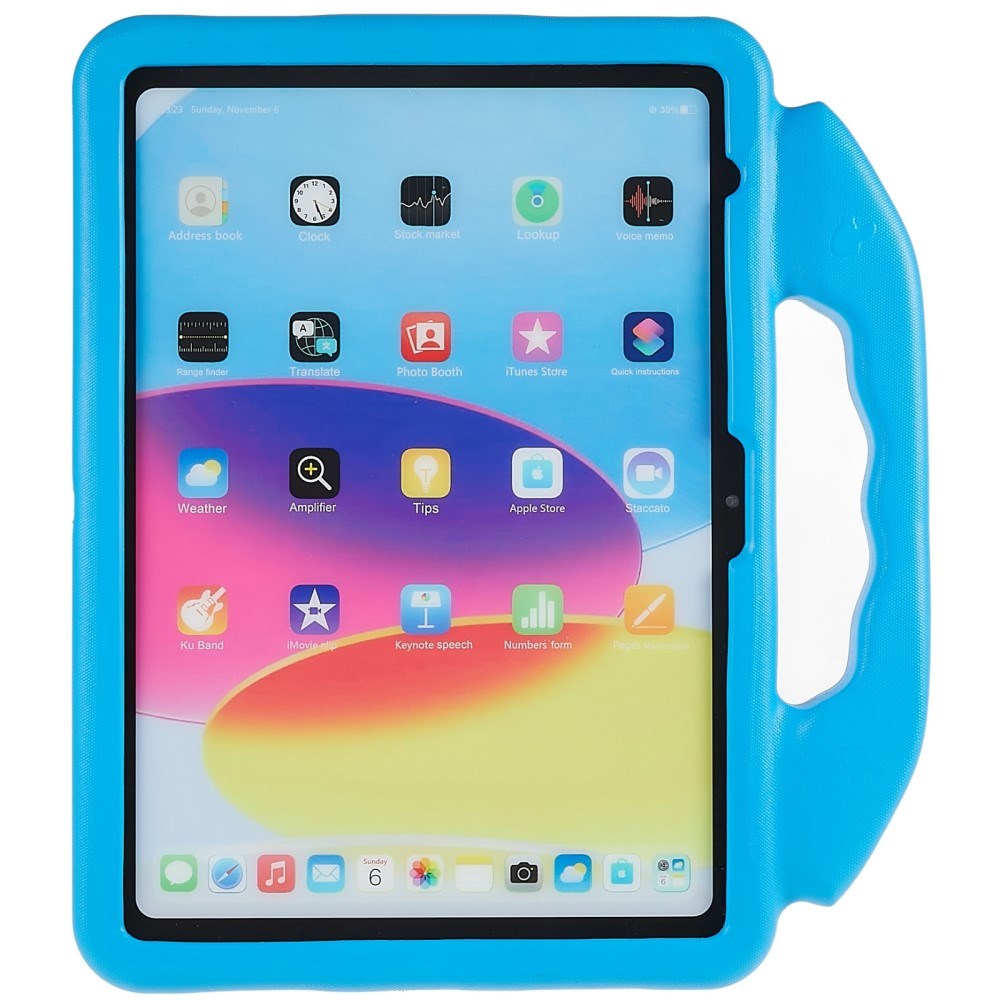 iPad 11" (2025) / iPad 10.9" (2024/2022) Barnedeksel - Thumb Kickstand Bakdeksel - Blå
