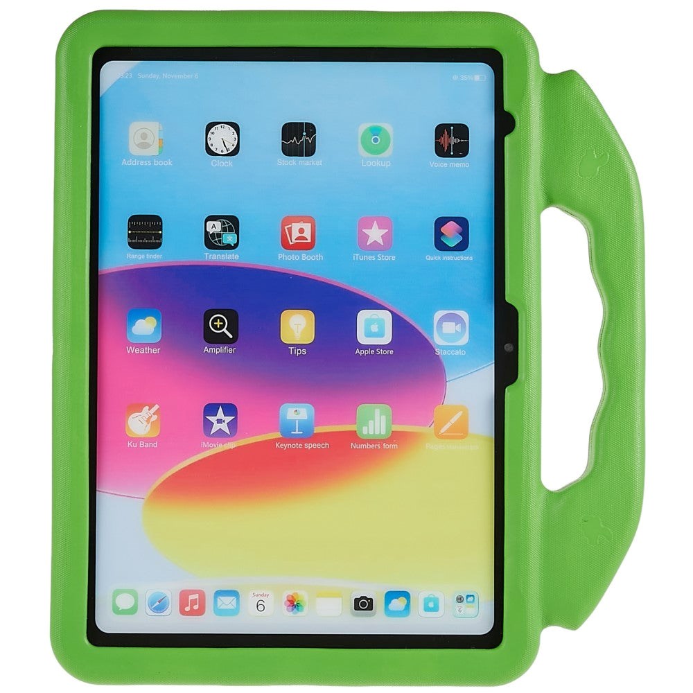 iPad 11" (2025) / iPad 10.9" (2024/2022) Barnedeksel - Thumb Kickstand Bakdeksel - Grønn