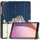 EIDERWOOD Lenovo Tab M8 (4. Gen.) Tri-Fold Kunstskinn Flip Deksel m. Mønster - Katt