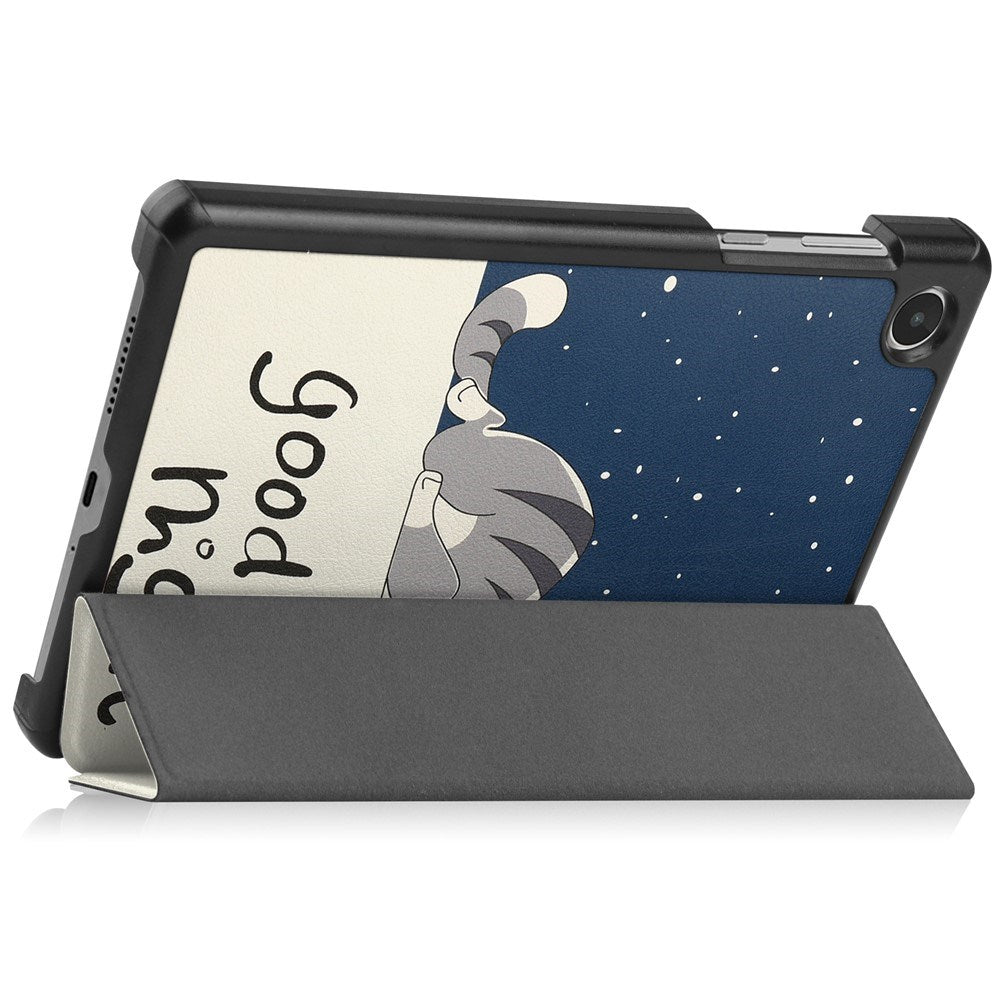 EIDERWOOD Lenovo Tab M8 (4. Gen.) Tri-Fold Kunstskinn Flip Deksel m. Mønster - Katt