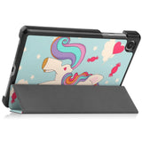EIDERWOOD Lenovo Tab M8 (4. Gen.) Tri-Fold Kunstskinn Flip Deksel m. Mønster - Enhjørning