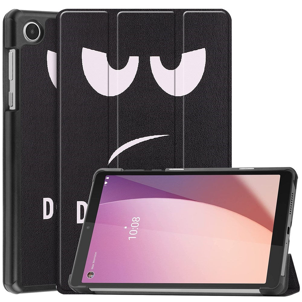 EIDERWOOD Lenovo Tab M8 (4. Gen.) Tri-Fold Kunstskinn Flip Deksel m. Mønster - Don't Touch Me