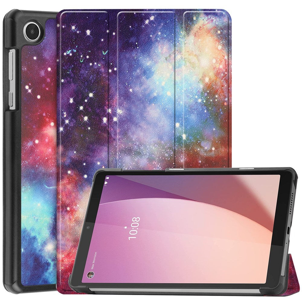 EIDERWOOD Lenovo Tab M8 (4. Gen.) Tri-Fold Kunstskinn Flip Deksel m. Mønster - Galakse