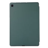 Samsung Galaxy Tab S6 Lite (2020-2024) Magnetisk Tri-Fold Skinn Deksel m. Stativfunksjon - Mørk Grønn