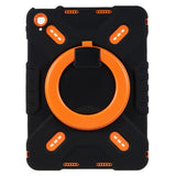 Pepkoo iPad 11" (2025) / 10.9" (2024 / 2022) Barnedeksel med Roterbart Stativ - Svart / Oransje