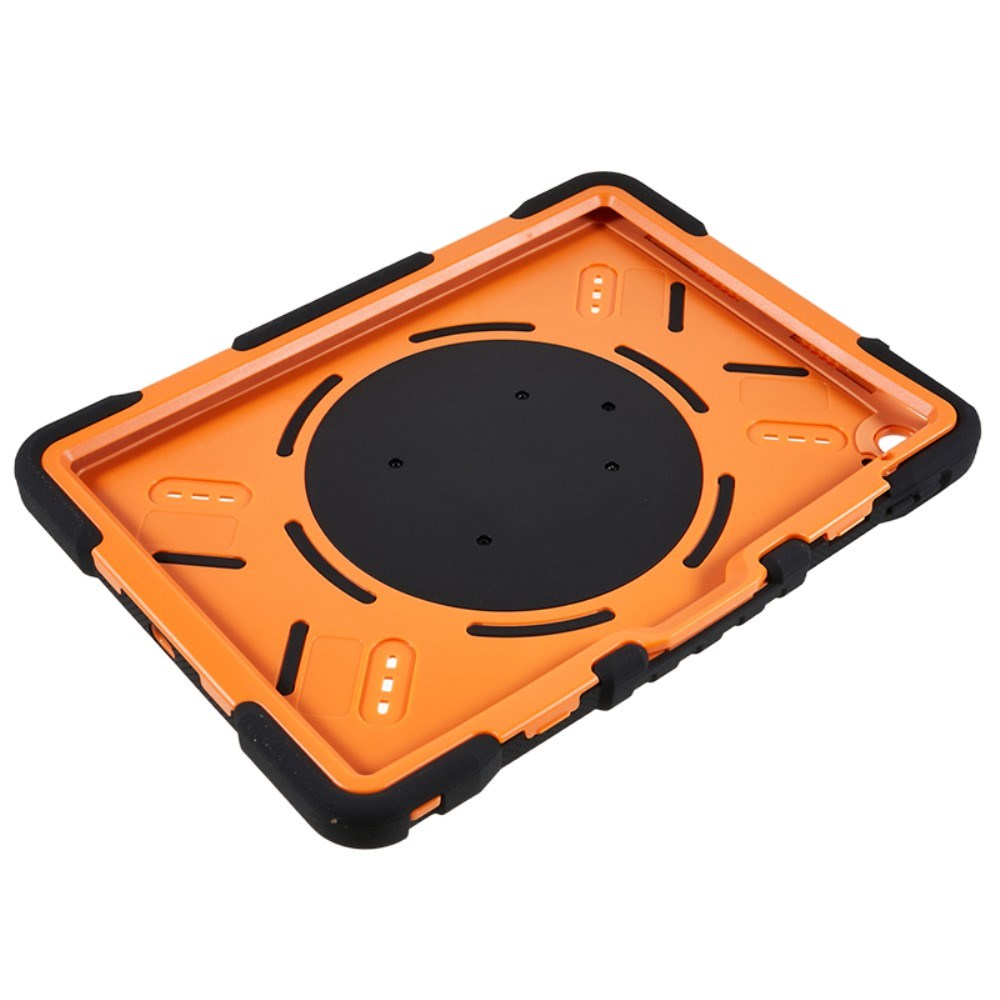 Pepkoo iPad 11" (2025) / 10.9" (2024 / 2022) Barnedeksel med Roterbart Stativ - Svart / Oransje