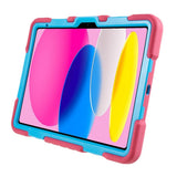Pepkoo iPad 11" (2025) / 10.9" (2024 / 2022) Barnedeksel med Roterbart Stativ - Rosa / Blå