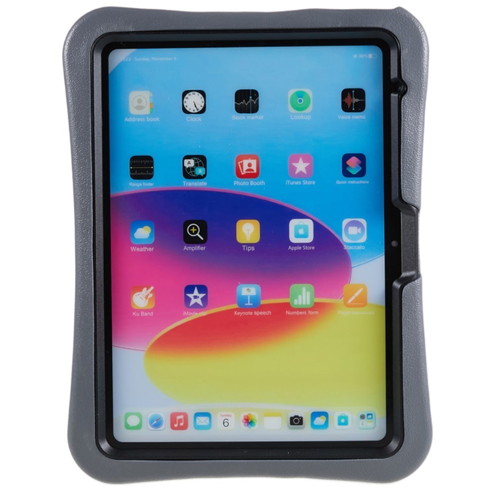 EIDERWOOD iPad 11" (2025) / 10.9" (2024 / 2022) Barnedeksel med Stativfunksjon - Grå / Svart