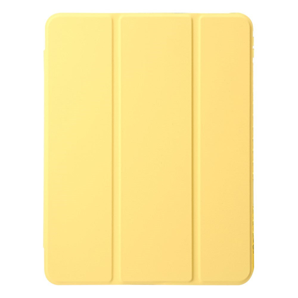EIDERWOOD iPad 11" (2025) / iPad 10.9" (2024/2022) Tri-Fold Kunst Skinn Deksel med Apple Pencil Holder - Gul