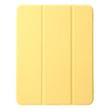 EIDERWOOD iPad 11" (2025) / iPad 10.9" (2024/2022) Tri-Fold Kunst Skinn Deksel med Apple Pencil Holder - Gul