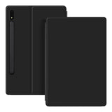 EIDERWOOD Samsung Galaxy Tab S8 / S7 Kunstskinn Flip Deksel m. Penne Holder - Svart
