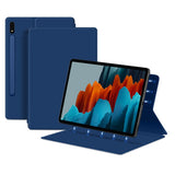 EIDERWOOD Samsung Galaxy Tab S8 / S7 Kunstskinn Flip Deksel m. Penne Holder - Blå