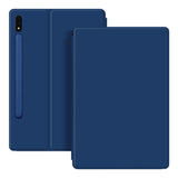 EIDERWOOD Samsung Galaxy Tab S8 / S7 Kunstskinn Flip Deksel m. Penne Holder - Blå
