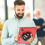 EIDERWOOD iPad Air 11-10.9" (2026-2020) / Pro 11" (2022-2018) Håndverksdeksel med Beskyttelsesfilm og Håndholder - Rød