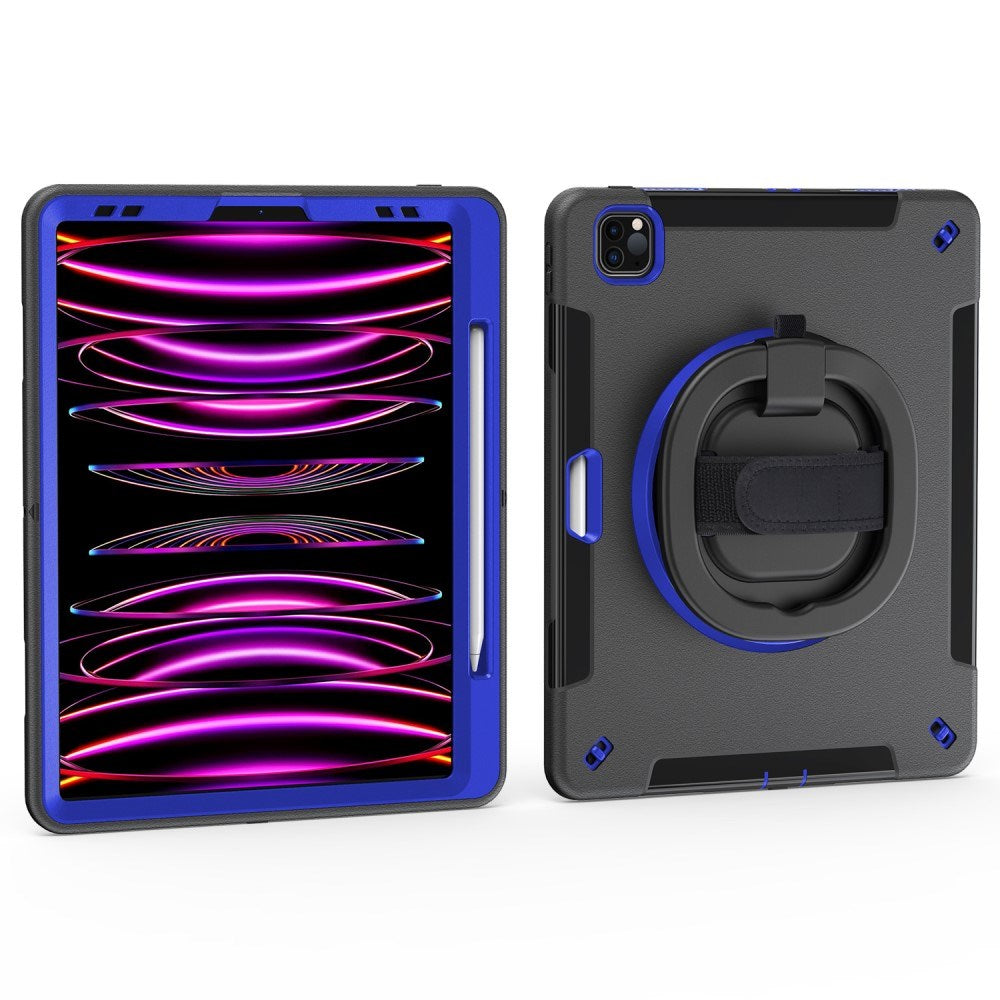 EIDERWOOD iPad Air 13" (2026 / 2025 / 2024) / Pro 12.9" (2022 / 2021 / 2020 / 2018) Håndverksdeksel med Skulderreim - Svart / Koboltblå