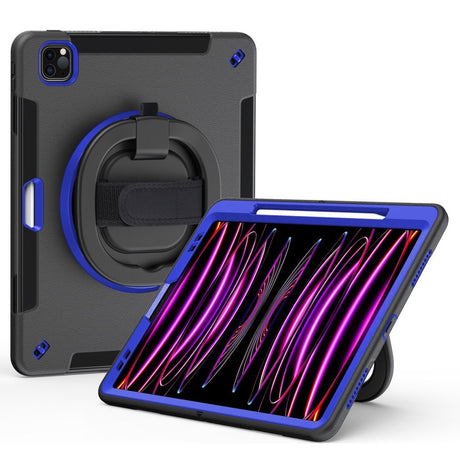 EIDERWOOD iPad Air 13" (2026 / 2025 / 2024) / Pro 12.9" (2022 / 2021 / 2020 / 2018) Håndverksdeksel med Skulderreim - Svart / Koboltblå