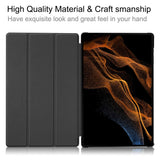 Samsung Galaxy Tab S9 Ultra Tri-Fold Skinn Deksel m. Stativfunksjon - Blå