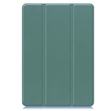 Samsung Galaxy Tab S9+ (Plus) Magnetisk Tri-Fold Skinn Deksel m. Stativfunksjon - Mørk Grønn