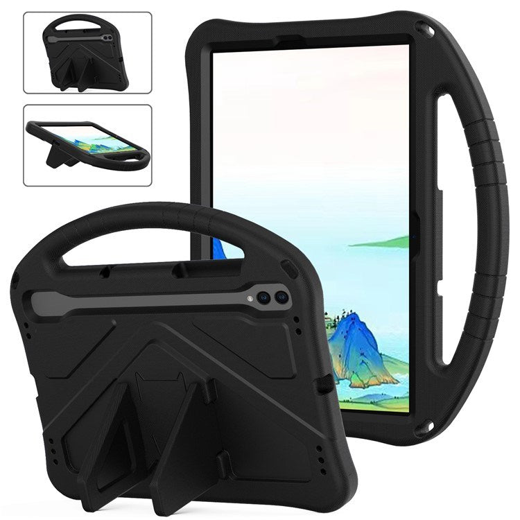 EIDERWOOD Samsung Galaxy Tab S9 / S8 / S7 Barnevennlig Deksel m. Håndtak & Ståfunksjon - Svart