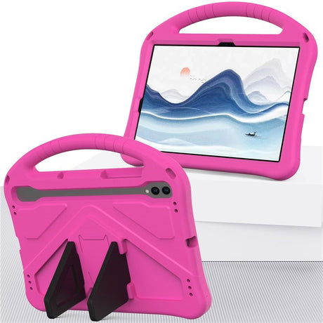 EIDERWOOD Samsung Galaxy Tab S9 / S8 / S7 Barnevennlig Deksel m. Håndtak & Ståfunksjon - Rosa