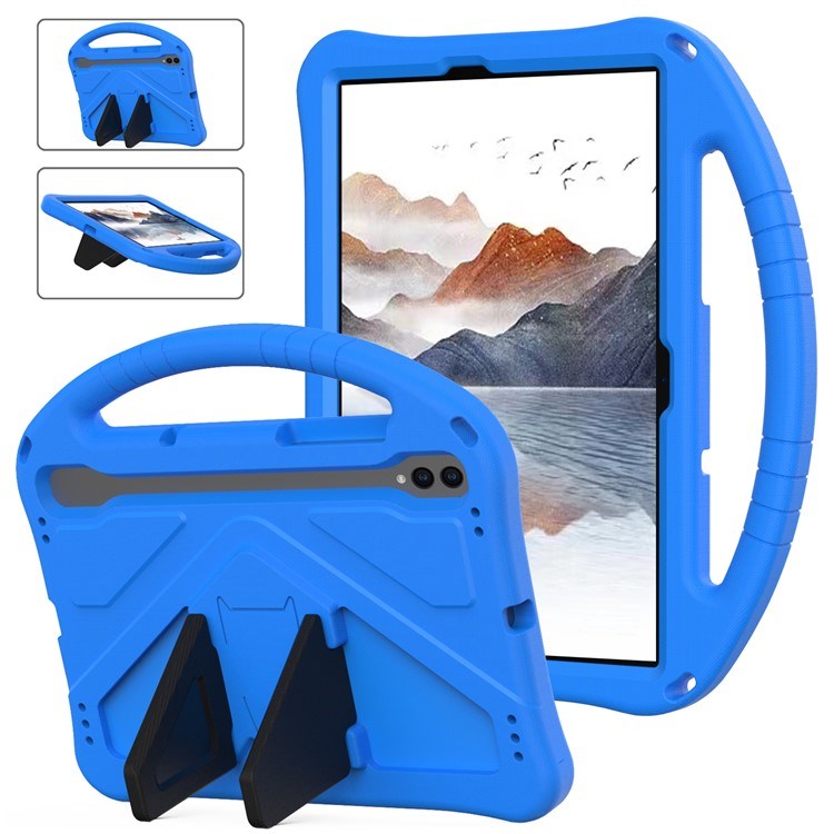 EIDERWOOD Samsung Galaxy Tab S9 / S8 / S7 Barnevennlig Deksel m. Håndtak & Ståfunksjon - Blå