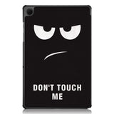 Samsung Galaxy Tab A9+ (Plus) Tri-Fold Deksel i Kunstskinn med Sleep-Funksjon - "Don't Touch Me"