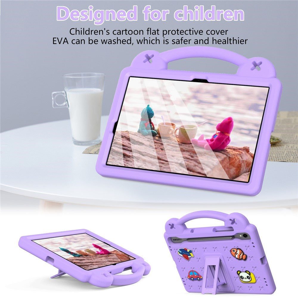 EIDERWOOD Samsung Galaxy Tab S11 / S10 Lite / S10 FE / S9 FE / S9 / S8 / S7 Barnedeksel med Stativ & Håndholder - Lilla