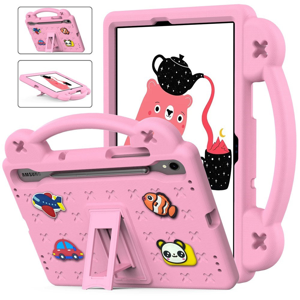 EIDERWOOD Samsung Galaxy Tab S11 / S10 Lite / S10 FE / S9 FE / S9 / S8 / S7 Barnedeksel med Stativ & Håndholder - Rosa