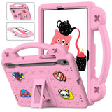 EIDERWOOD Samsung Galaxy Tab S11 / S10 Lite / S10 FE / S9 FE / S9 / S8 / S7 Barnedeksel med Stativ & Håndholder - Rosa