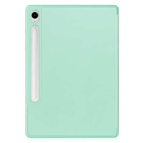 Samsung Galaxy Tab S10 FE / S9 FE Magnetisk Tri-Fold Skinn Deksel m. Stativfunksjon - Mintgrønn