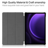 Samsung Galaxy Tab S9 Ultra Tri-Fold Skinn Deksel m. Stativfunksjon - Blå