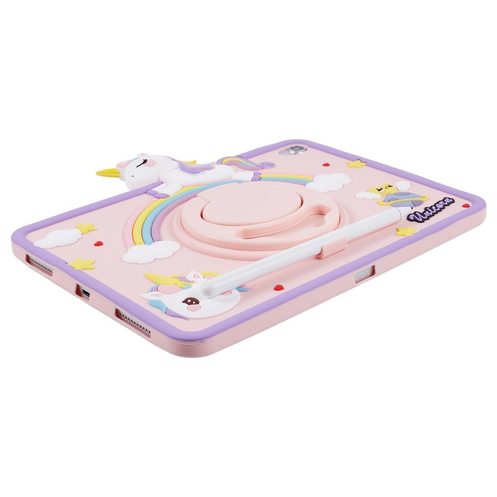 iPad 11" (2025) / iPad 10.9" (2024/2022) Barne Deksel m. Stativfunksjon & Cartoon - Rosa
