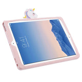 iPad 9.7 (2018-2017) / iPad Air / Air 2 Barne Deksel m. Stativfunksjon & Cartoon - Rosa