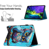 iPad 11" (2025) / iPad 10.9" (2024/2022) Kunstskinn Deksel m. Stativfunksjoner & Kortholder - Ugle