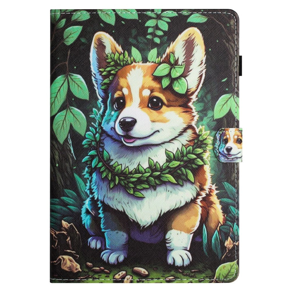 iPad 11" (2025) / iPad 10.9" (2024/2022) Kunstskinn Deksel m. Stativfunksjoner & Kortholder - Corgi