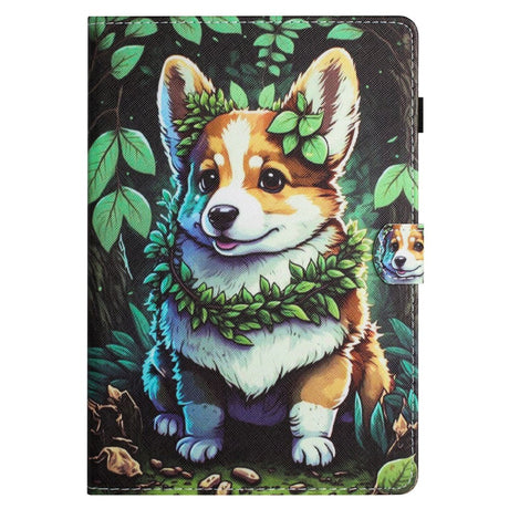 iPad 11" (2025) / iPad 10.9" (2024/2022) Kunstskinn Deksel m. Stativfunksjoner & Kortholder - Corgi