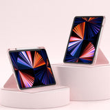iPad Air 11-10.9" (2026-2020) / Pro 11" (2022-2018) Hybrid Flip Deksel m. Pennholder og Kameralinsebeskytter - Rosa / Gjennomsiktig