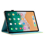 iPad 11" (2025) / iPad 10.9" (2024/2022) Kunstskinn Deksel m. Stativfunksjoner & Kortholder - Svart / Gull Marmor