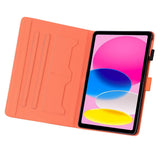 iPad 11" (2025) / iPad 10.9" (2024/2022) Flip Deksel i Skinn med Dyremotiv - Oransje