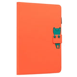 iPad 11" (2025) / iPad 10.9" (2024/2022) Flip Deksel i Skinn med Dyremotiv - Oransje