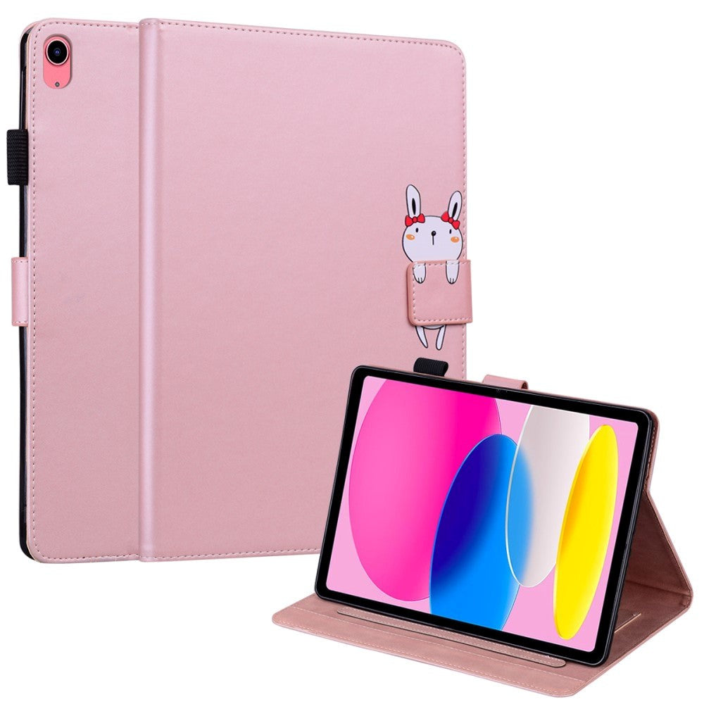 iPad 11" (2025) / iPad 10.9" (2024/2022) Flip Deksel i Skinn med Dyremotiv - Rosa