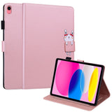 iPad 11" (2025) / iPad 10.9" (2024/2022) Flip Deksel i Skinn med Dyremotiv - Rosa