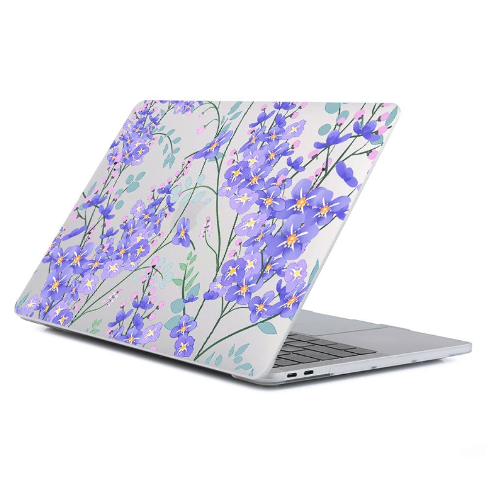 MacBook Pro 16 M5/M4/M3/M2/M1 (2026-2021) Hardplastdeksel – Rosa / Lilla blomster