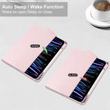 EIDERWOOD iPad Pro 11" (2025 / 2024) Hybrid Flip Deksel med Pennholder - Pink og Gjennomsiktig