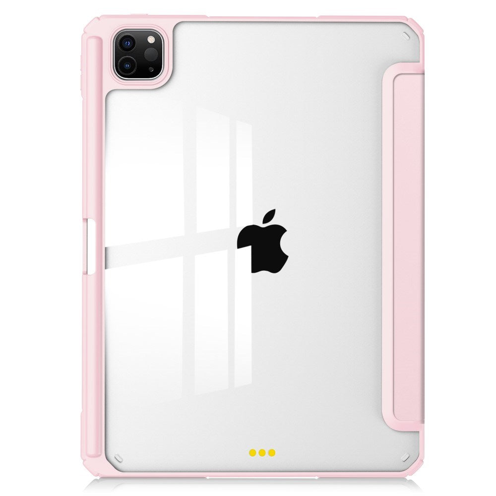 EIDERWOOD iPad Pro 11" (2025 / 2024) Hybrid Flip Deksel med Pennholder - Pink og Gjennomsiktig