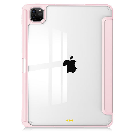 EIDERWOOD iPad Pro 11" (2025 / 2024) Hybrid Flip Deksel med Pennholder - Pink og Gjennomsiktig