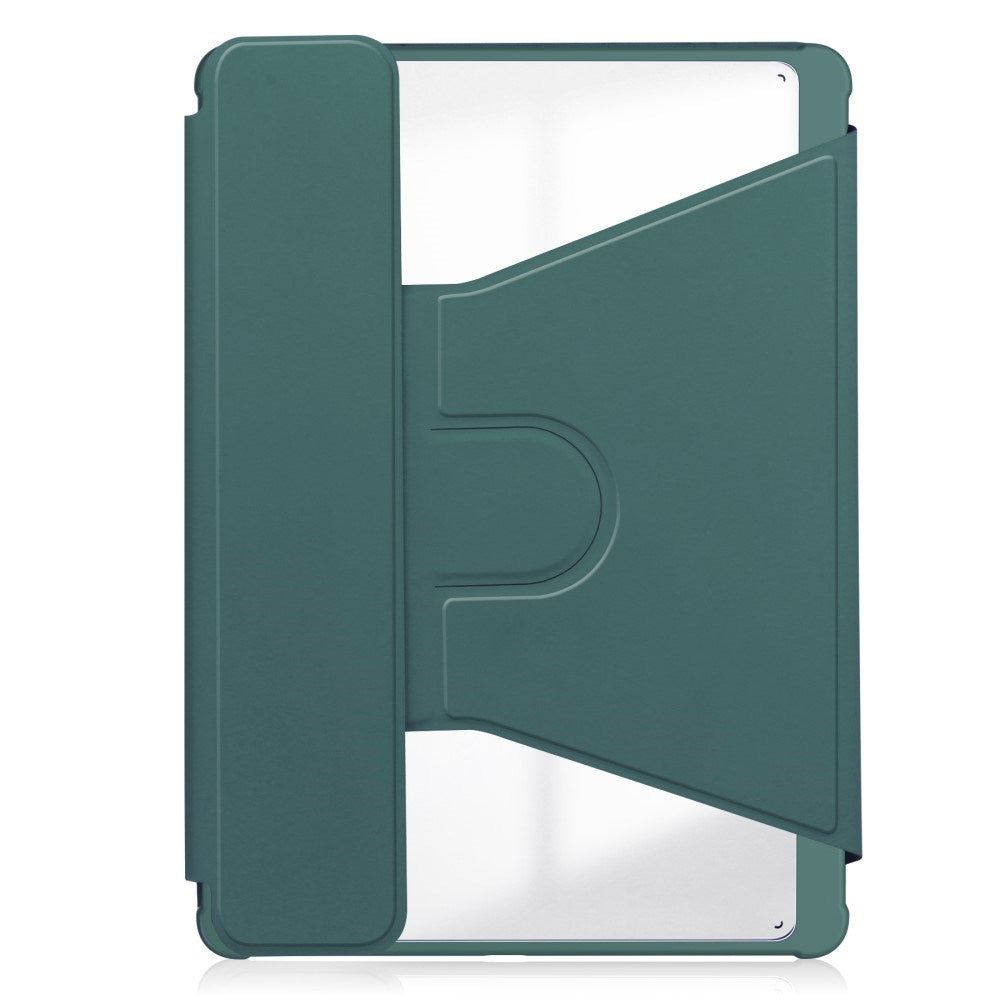 EIDERWOOD iPad Pro 11" (2025 / 2024) Hybrid Flip Deksel m. Roterende Stativfunksjon - Gjennomsiktig / Grønn
